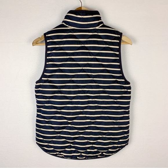 J. Crew Navy White Stripe Down Puffer Vest - Picture 2 of 6